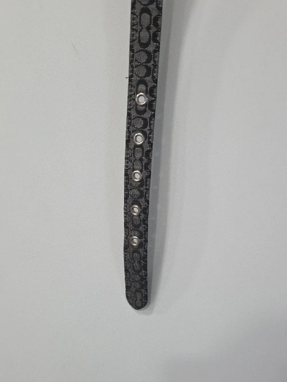Coach Signature Monogram Canvas Belt in Black and Gray